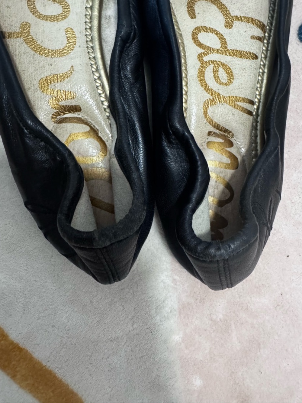 Sam Edelman Black Leather Bow Ballet Flats - Picture 2 of 3
